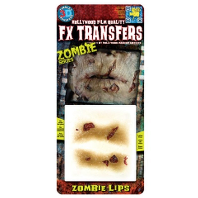 Zombie Lips 3D FX Transfer - Small - Jokers Costume Mega Store