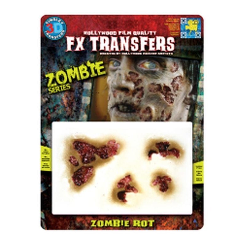 Zombie Rot 3D FX Transfer - Medium - Jokers Costume Mega Store
