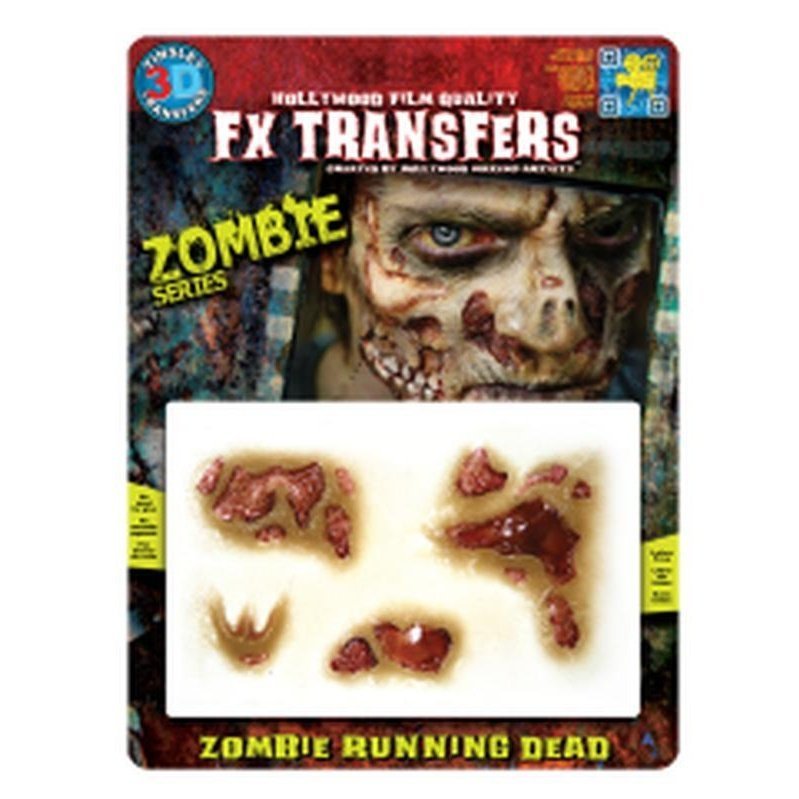 Zombie Running Dead 3D FX Transfer - Medium - Jokers Costume Mega Store