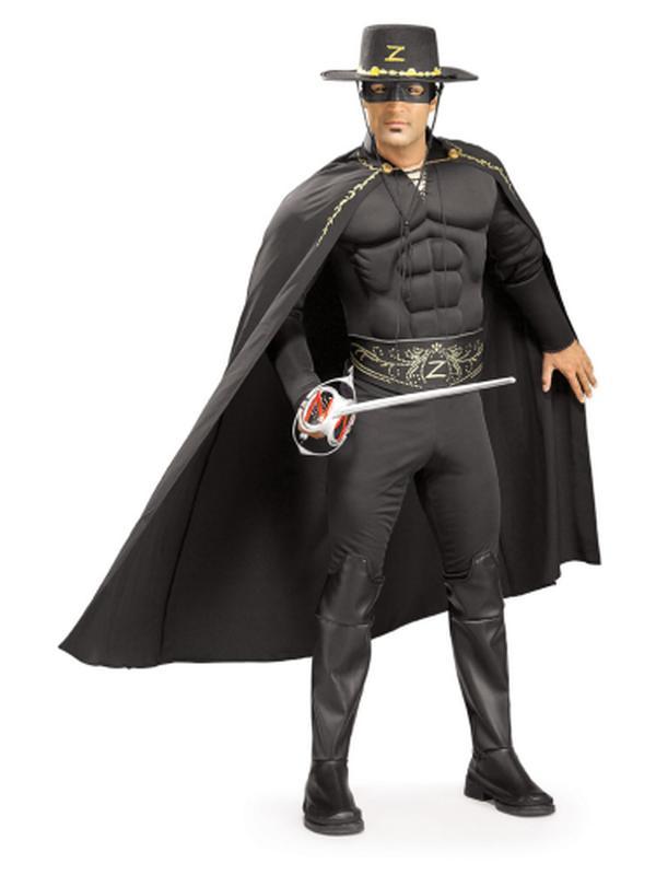 Zorro Deluxe Muscle Chest Adult Size Xl - Jokers Costume Mega Store
